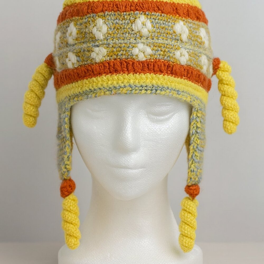Bohemian winter cap women made of colorful alpaca yarn  NEW NEW NEW